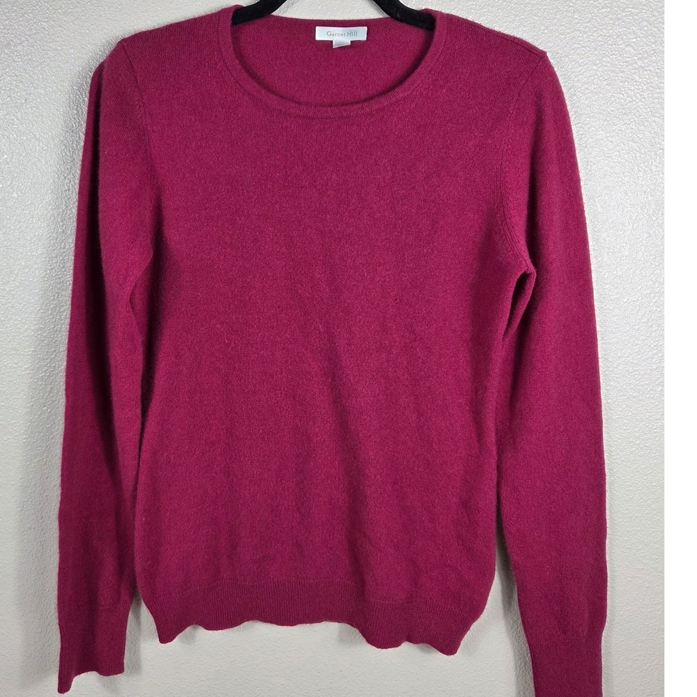 Garnet Hill 100%‎ Cashmere Sweater Women's S Pink/Red Long Sleeve Pullover
